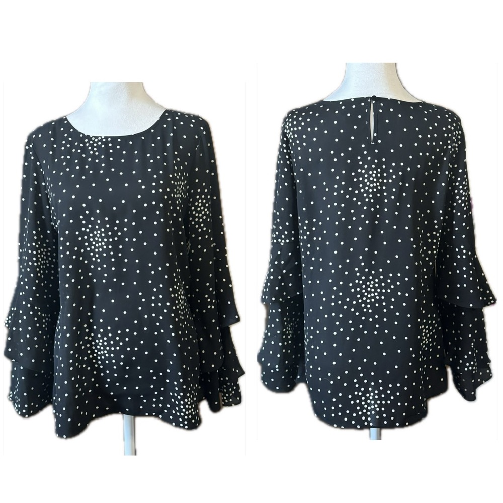 Worthington Women's Long Sleeve Black & White Blouse Size M